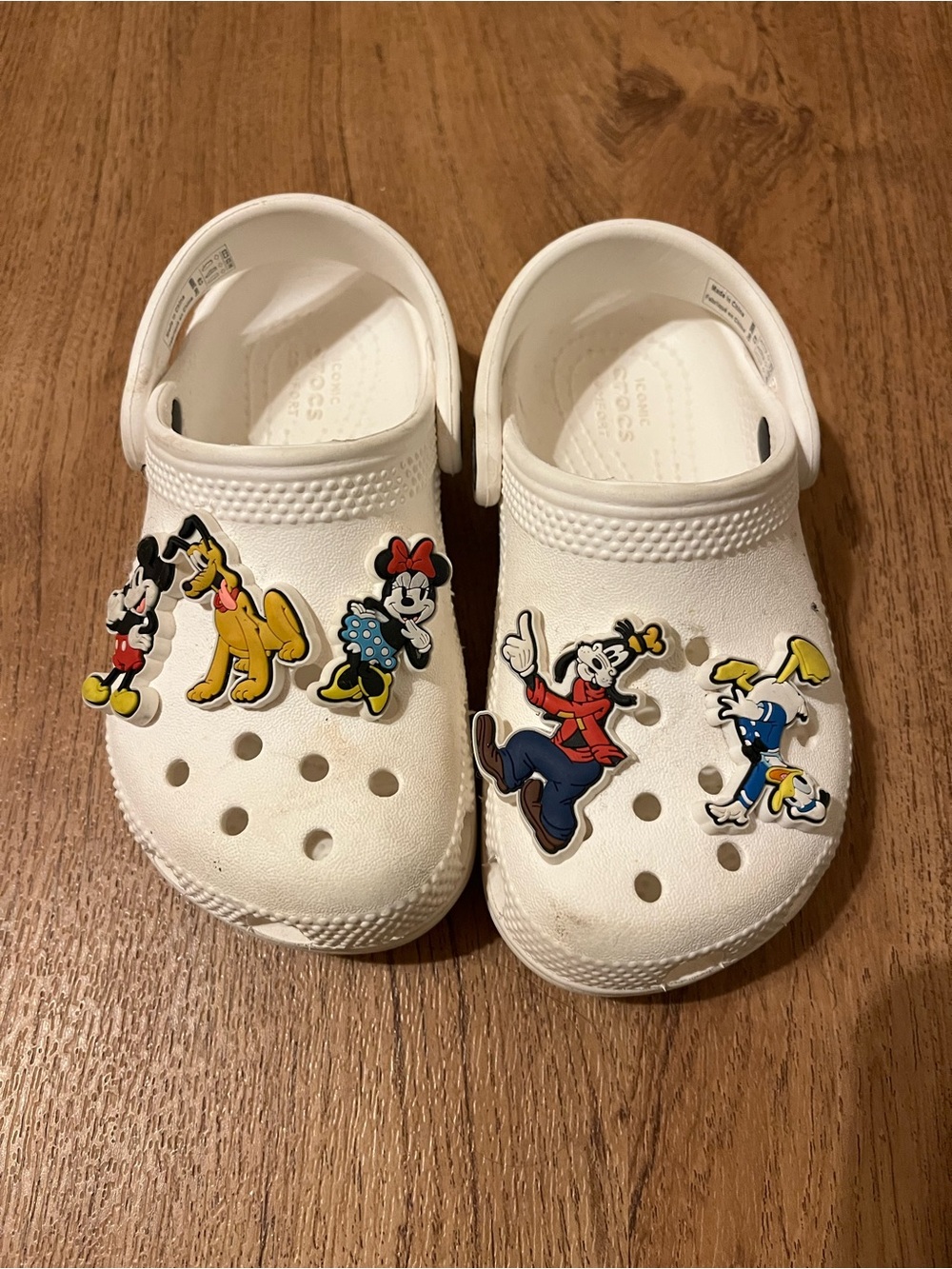 White Kids' Crocs with Disney Character Charms